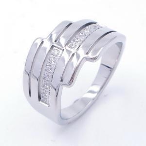 Stainless Steel Stone&Crystal Ring - KR113241-YH