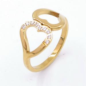 Stainless Steel Stone&Crystal Ring - KR113244-YH