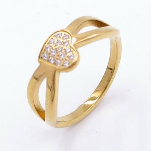 Stainless Steel Stone&Crystal Ring - KR113247-YH