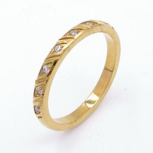 Stainless Steel Stone&Crystal Ring - KR113248-YH