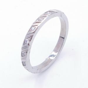 Stainless Steel Stone&Crystal Ring - KR113249-YH
