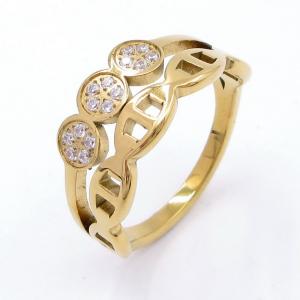 Stainless Steel Stone&Crystal Ring - KR113251-YH