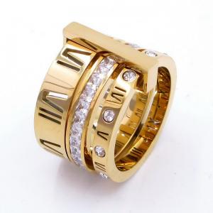 Stainless Steel Stone&Crystal Ring - KR113254-YH