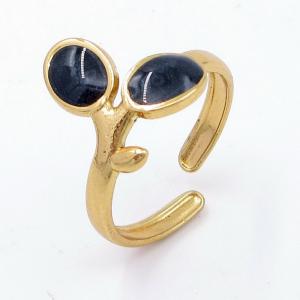 Stainless Steel Gold-plating Ring - KR113302-SP