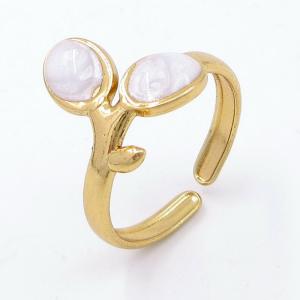 Stainless Steel Gold-plating Ring - KR113304-SP