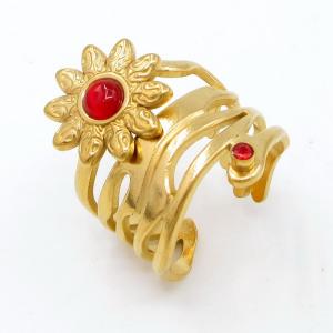 Stainless Steel Gold-plating Ring - KR113364-SP