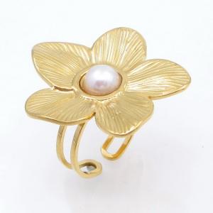 Stainless Steel Gold-plating Ring - KR113712-SP