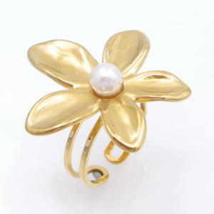 Stainless Steel Gold-plating Ring - KR113714-SP