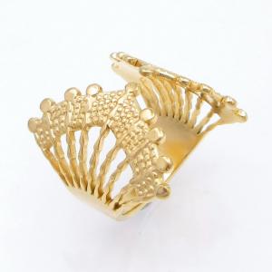 Stainless Steel Gold-plating Ring - KR113716-SP