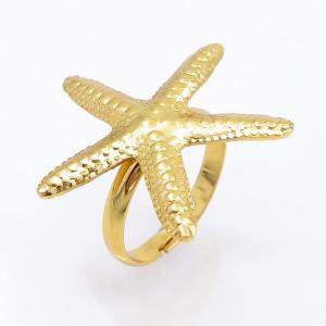Stainless Steel Gold-plating Ring - KR113718-SP