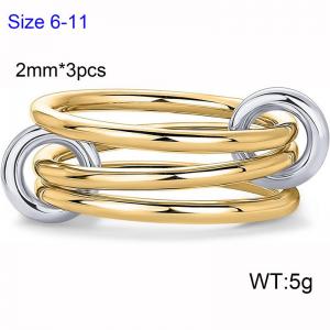 Stainless steel layered plain ring, high-end and personalized ring - KR113727-Z