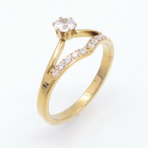 Stainless Steel Stone&Crystal Ring - KR114102-YH