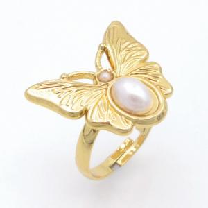 Stainless Steel Gold-plating Ring - KR114126-SP