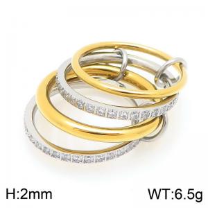 Stainless Steel Stone&Crystal Ring - KR114180-Z