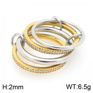 Stainless Steel Stone&Crystal Ring - KR114182-Z