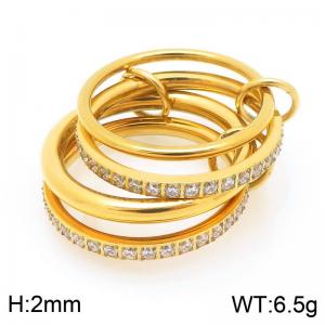 Stainless Steel Stone&Crystal Ring - KR114183-Z