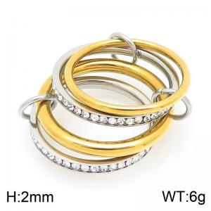 Stainless Steel Stone&Crystal Ring - KR114185-Z
