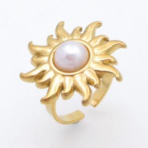 Stainless Steel Gold-plating Ring - KR114458-SP