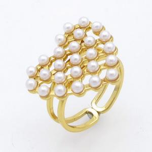 Stainless Steel Gold-plating Ring - KR114459-SP