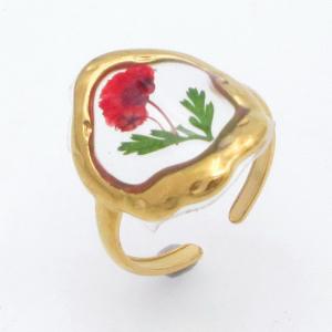 Stainless Steel Gold-plating Ring - KR114461-SP