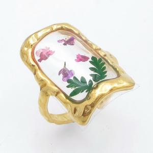 Stainless Steel Gold-plating Ring - KR114463-SP