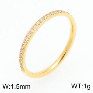 Stainless Steel Stone&Crystal Ring - KR114515-WM