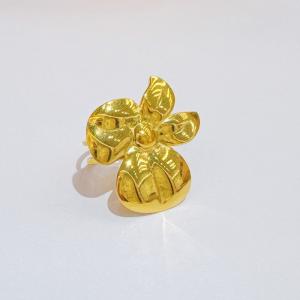 Stainless Steel Gold-plating Ring - KR114534-SXSJ