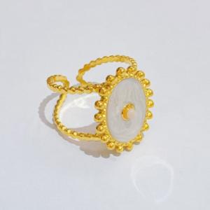 Stainless Steel Gold-plating Ring - KR114543-SXSJ