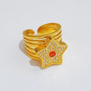 Stainless Steel Gold-plating Ring - KR114544-SXSJ
