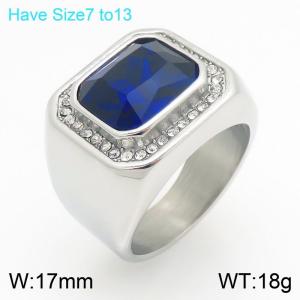 Stainless Steel Stone&Crystal Ring - KR114568-MZOZ