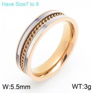 Stainless steel paired with shell jewelry, three color optional ring - KR114658-GC