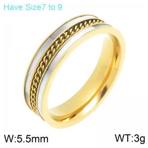 Stainless steel paired with shell jewelry, three color optional ring - KR114660-GC