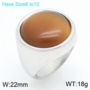 Stainless Steel Stone&Crystal Ring - KR114681-GC