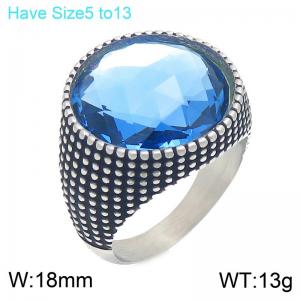 Stainless Steel Stone&Crystal Ring - KR114697-GC