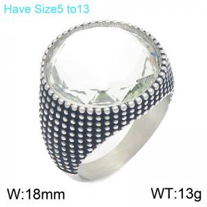 Stainless Steel Stone&Crystal Ring - KR114699-GC