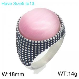 Stainless Steel Stone&Crystal Ring - KR114704-GC