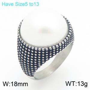 SS Shell Pearl Rings - KR114713-GC