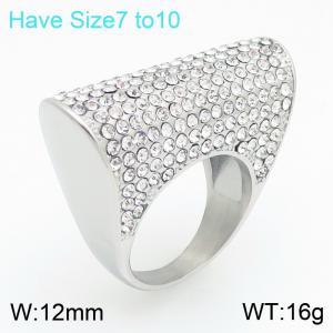 Stainless Steel Stone&Crystal Ring - KR114770-MZOZ
