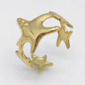 Stainless Steel Gold-plating Ring - KR115822-LM