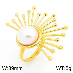 Stainless Steel Gold-plating Ring - KR115962-SP