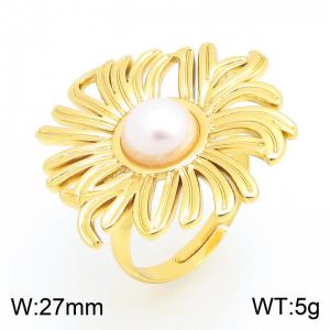 Stainless Steel Gold-plating Ring - KR115963-SP
