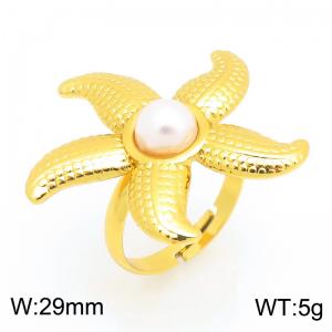 Stainless Steel Gold-plating Ring - KR115966-SP