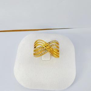 Stainless Steel Stone&Crystal Ring - KR116191-SXSJ