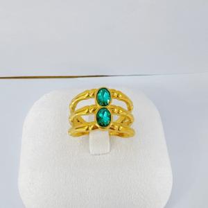 Stainless Steel Stone&Crystal Ring - KR116192-SXSJ