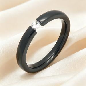 Simple single zircon stainless steel ring, exquisite promise wedding ring, suitable for women's daily jewelry gifts - KR116202-GC