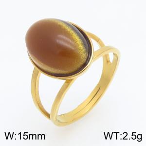 Stainless Steel Gold-plating Ring - KR116224-SP