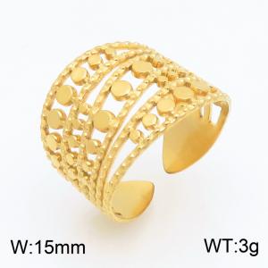 Stainless Steel Gold-plating Ring - KR116228-SP