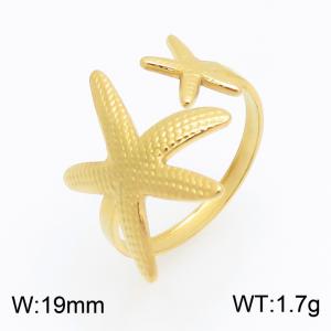 Stainless Steel Gold-plating Ring - KR116233-SP