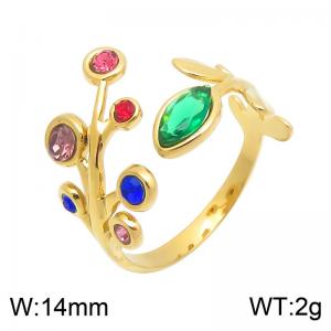 Stainless Steel Gold-plating Ring - KR116282-SP