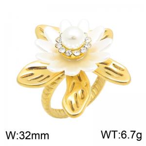 Stainless Steel Gold-plating Ring - KR116297-SP